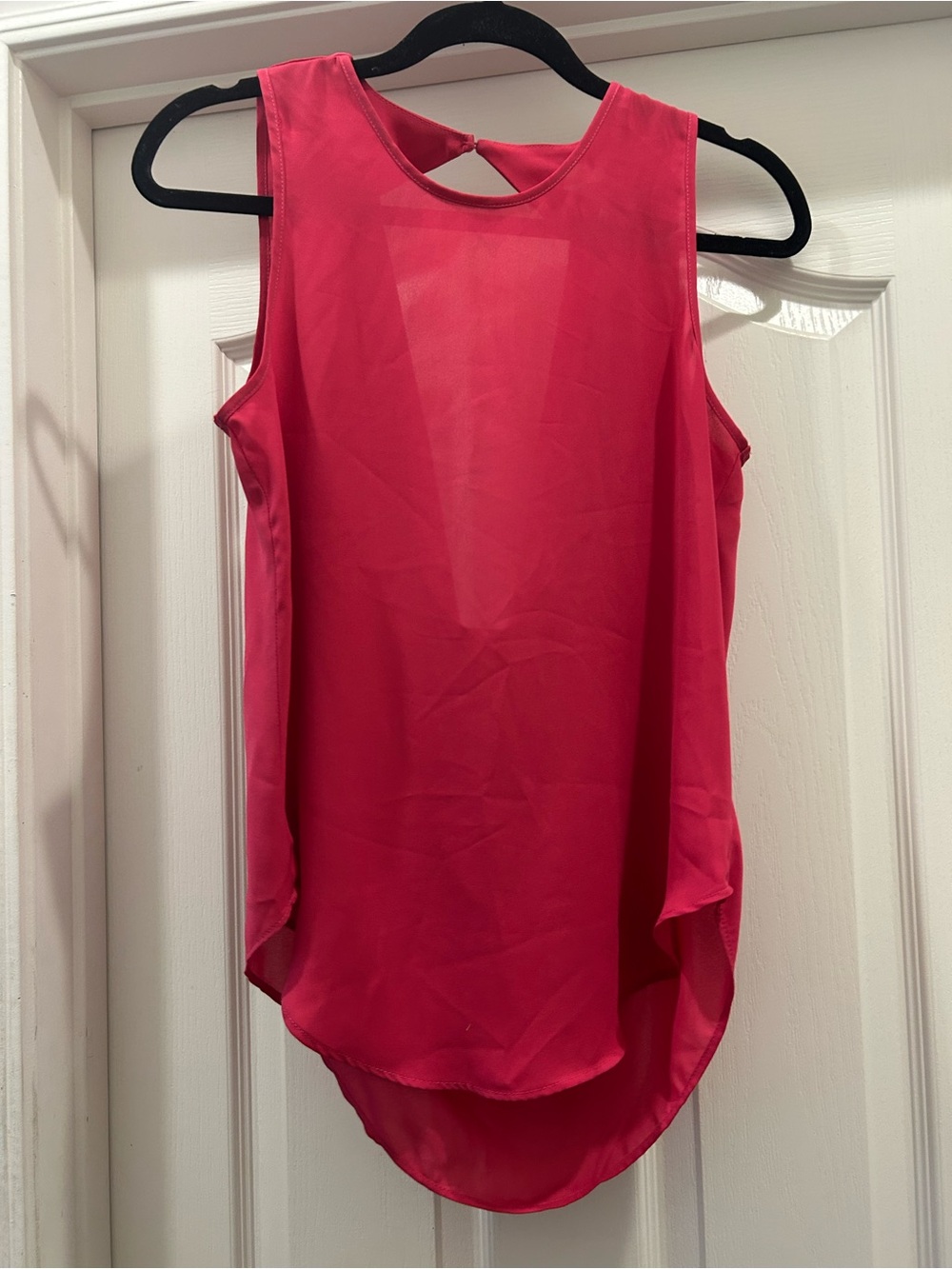 Wayf Hot Pink Sleeveless sheer Camisole